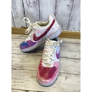 Nike Custom Air Force Handmade Spray-painted Pink Sneaker Shoes for Girls 5Y
